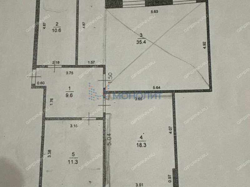 трёхкомнатная квартира на проспекте Дзержинского дом 4 город Дзержинск