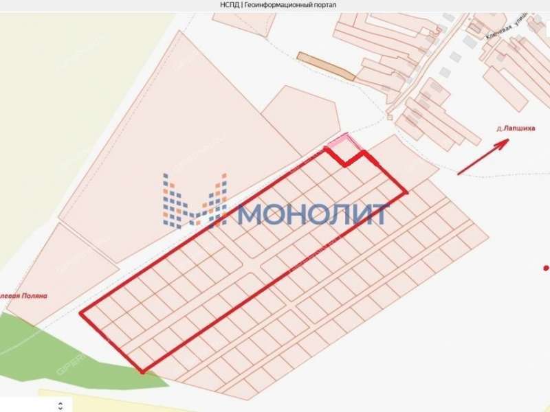 земельный участок 596,6 сотки Рабочая улица деревня Лапшиха