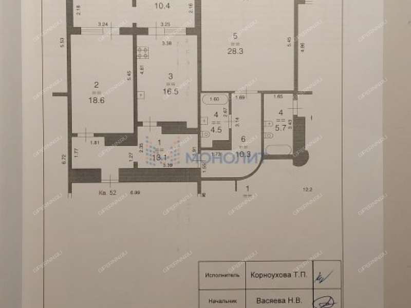 двухкомнатная квартира на улице Бринского дом 6