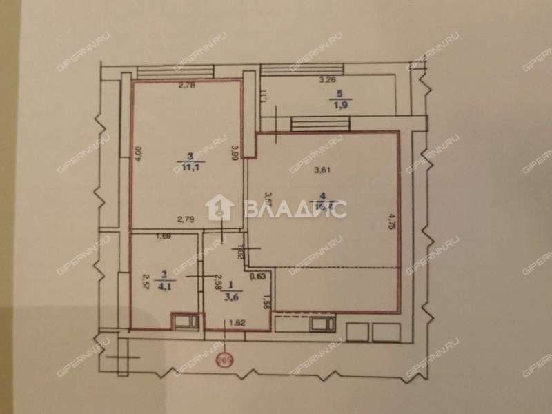 однокомнатная квартира на улице Родионова дом 178