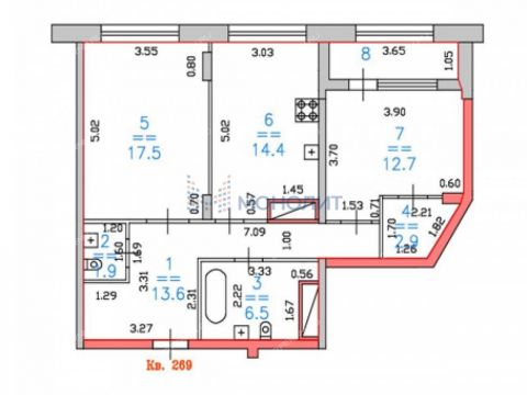 2-komnatnaya-ul-vladimira-vysockogo-d-1 фото
