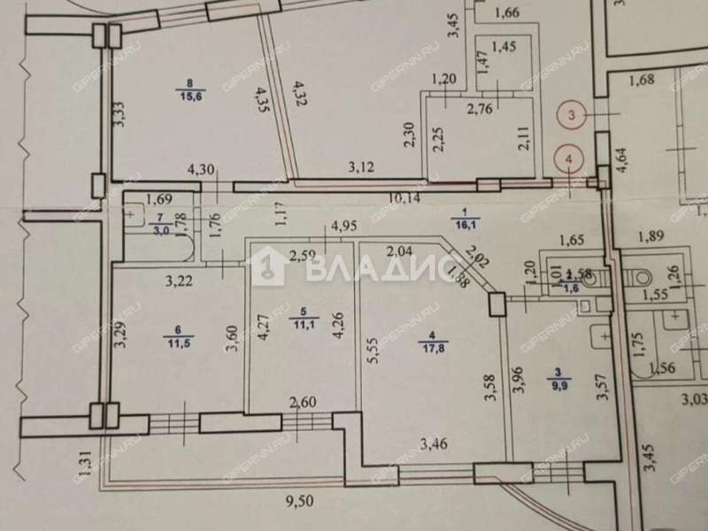 четырёхкомнатная квартира на улице Родионова дом 167 к1