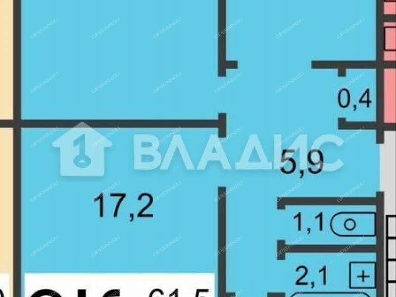 трёхкомнатная квартира на улице Сергея Тюленина дом 20