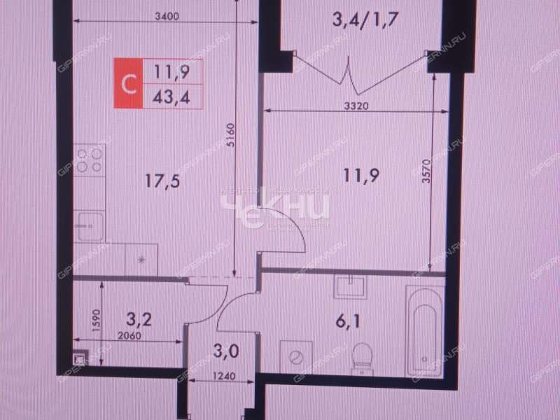 однокомнатная квартира в новостройке на Черниговской улице
