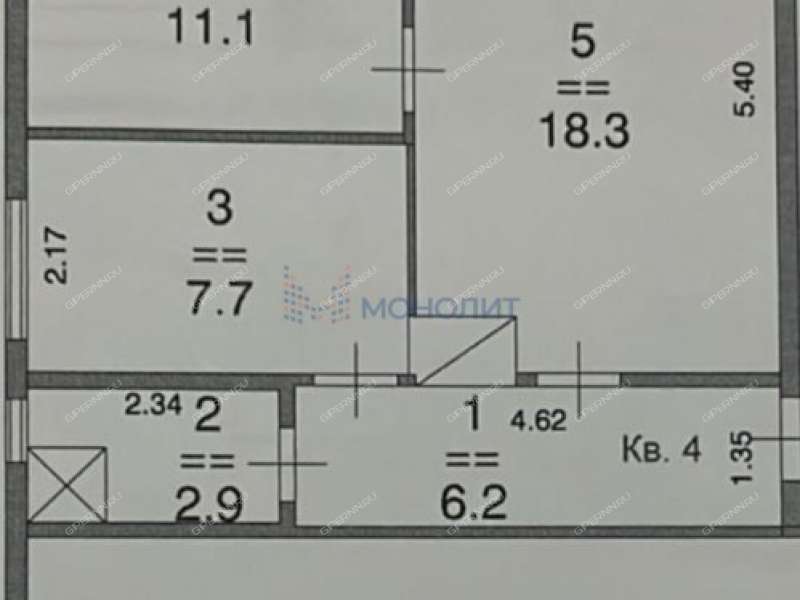 двухкомнатная квартира на улице Терентьева дом 11 посёлок Память Парижской Коммуны