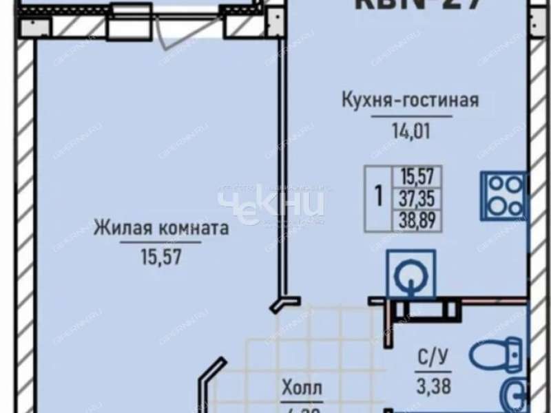однокомнатная квартира в Инженерном проезде