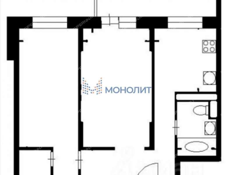 двухкомнатная квартира на улице Июльских Дней дом 1 к1