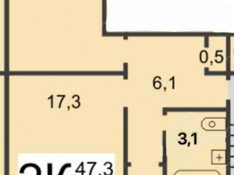 двухкомнатная квартира на улице Дьяконова дом 2